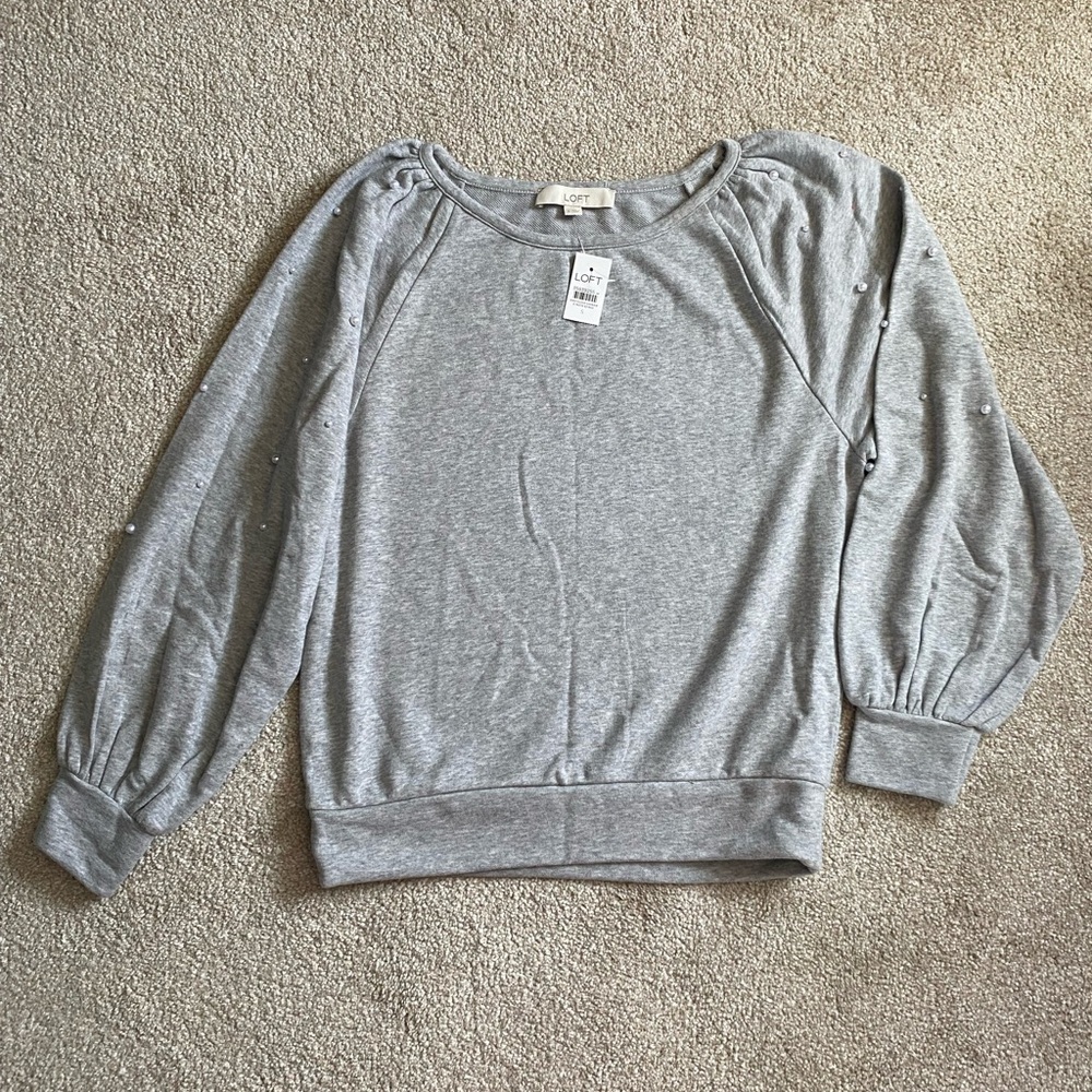LOFT Pearl Sleeve Sweater NWT